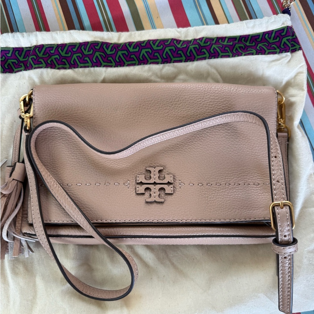 Tory Burch Beige Leather Shoulder Bag